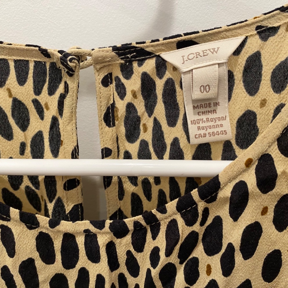 J. Crew Leopard Print Blouse / Shirt Sz. 00 - Picture 2 of 4